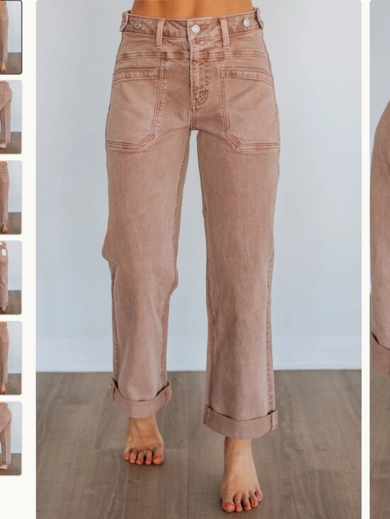 Flying Monkey Denim - Dayna Flying Monkey Jeans Brown Sugar  24 Utility Pockets High Waist Straight